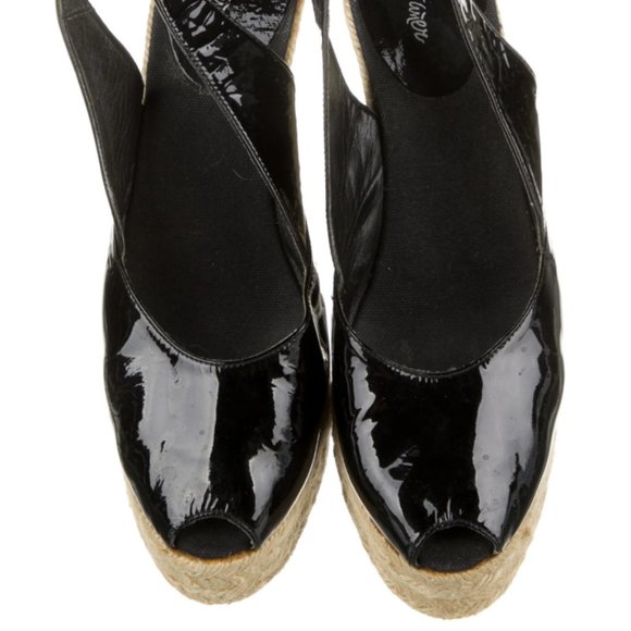 Size 6- Castaner Black Patent Leather Espadrilles - Picture 3 of 5